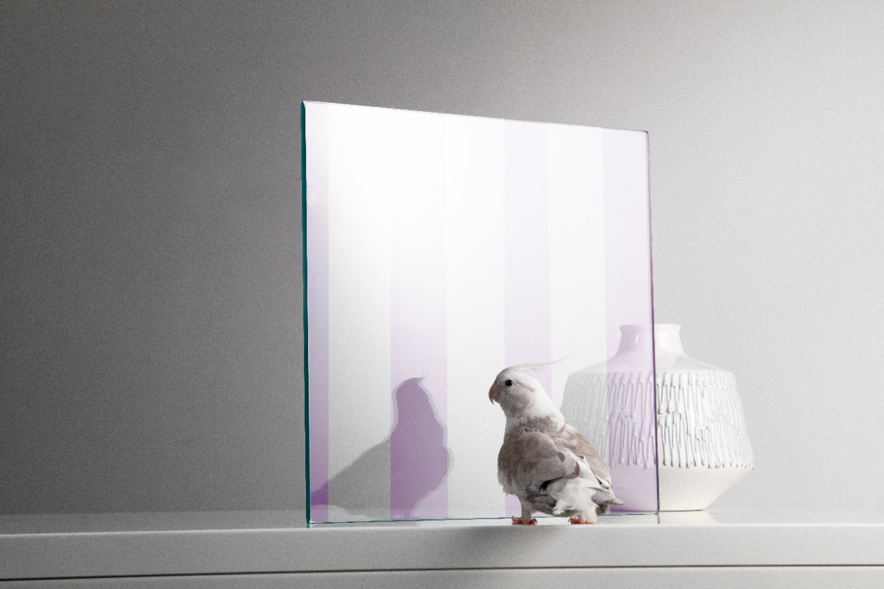 Zasklívání s ochranou ptáků před nárazy